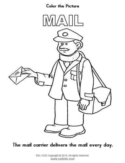 Mail Carrier Printable Coloring Pages - Hannah Thoma's Coloring Pages
