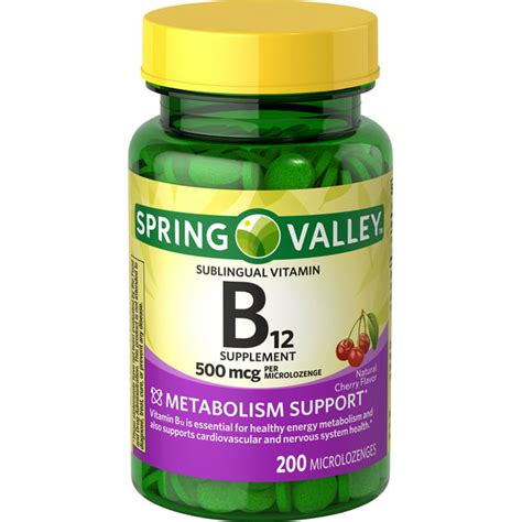 Spring Valley Vitamin B12 Microlozenges Vitamin Supplement 500 Mcg