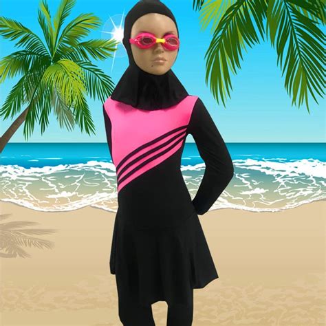 Modest Quality Muslim Swimwear Islamic Swimsuit For Children Girls
