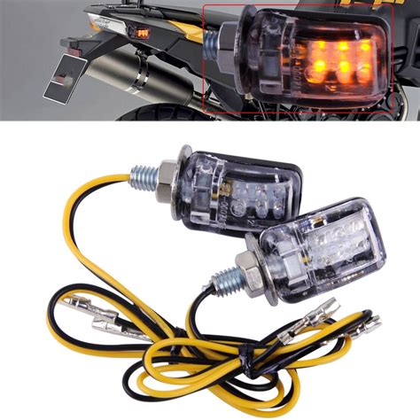 Beler 2pcs 12v Universal Motorcycle 6 Led Mini Turn Signals Lights