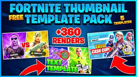 Free Fortnite Thumbnail Template Pack 3d Render Pack Free