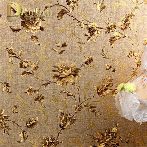 Luxury Floral Wall Paper Modern Embossed Gold Wallpaper For Walls Papel