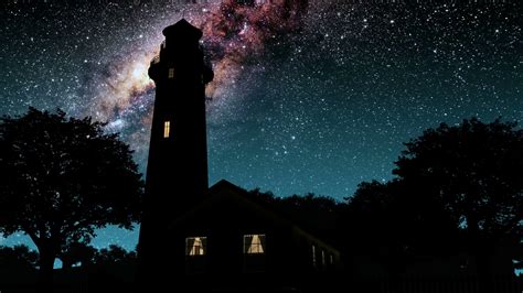 Lighthouse And Milky Way Stars At Night Elements Of This Image