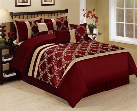 11 Piece King Claremont Burgundygold Bed In A Bag W500tc Cotton Sheet