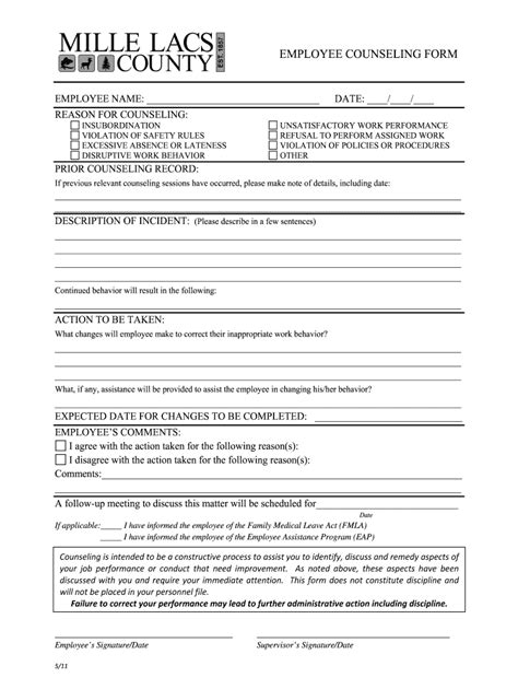 Sample Employee Counseling Letter Fill Online Printable Fillable