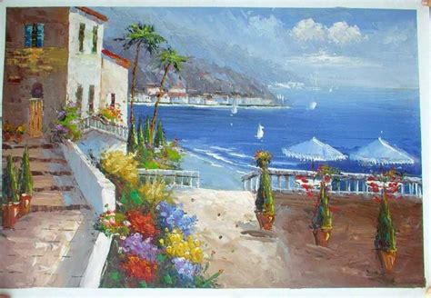Mediterranean Seaside Oil Paintingoil Painting Of Mediterranean