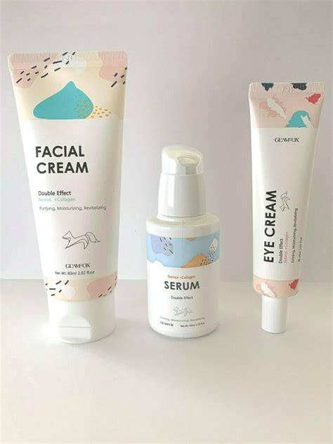 Glamfox Double Effect Retinol Collagen Facial Cream And Eye Cream And Serum Mask Anti Aging Products