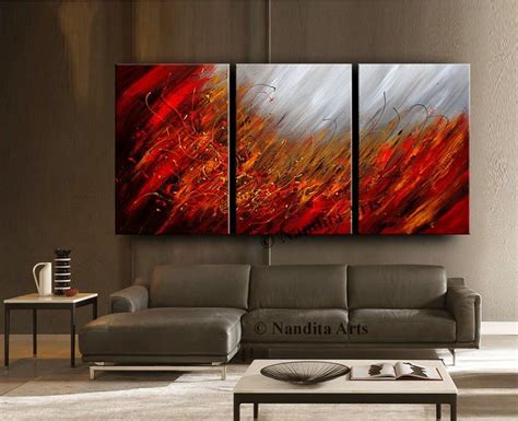 Red Modern Wall Art 72 Abstract Oil Painting On Canvas Etsy Antique