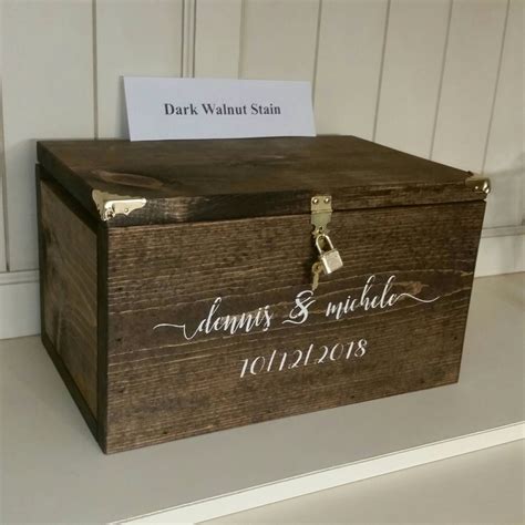 Personalized Wedding Card Box With Optional Engraved Pattern On Lid X Large