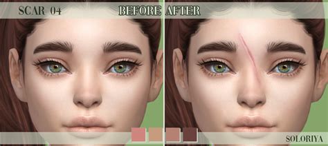 Soloriya Mustache 02 Nose Shine 03 Pimples 03 Scars 04 05 Sims 4