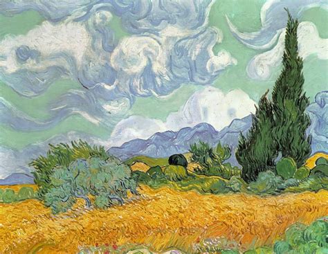 Champ De Blé Avec Cyprès 1889 De Vincent Van Gogh Reproduction Dart