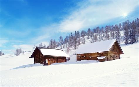 Winter Cabins Hd Wallpaper Background Image 1920x1200 Id708414