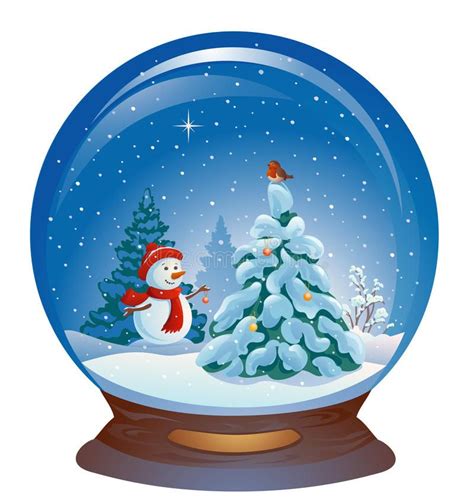 Snow Globe With A Snowman Stock Vector Illustration Of Cartoon