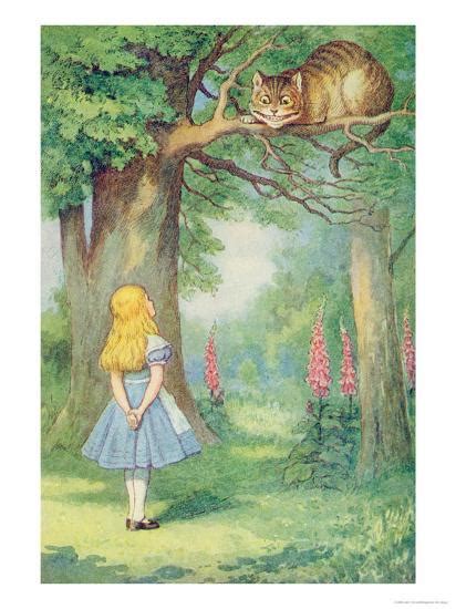 Alice And The Cheshire Cat Illustration From Alice In Wonderland By Lewis Carroll Giclee