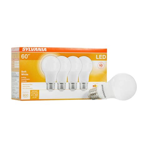 Sylvania Led A19 Light Bulb 60w Equivalent Medium Base 2700k Soft