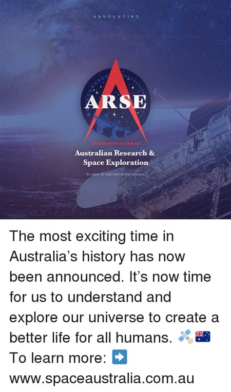 Announcing Arse Australian Research And Space Exploratiorn To Explore