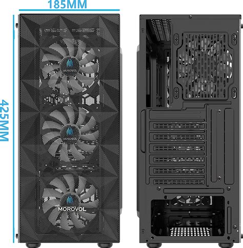 Buy Morovol Atx Gaming Pc Case With 4pcs Rgb Fans Airflow Mid Tower