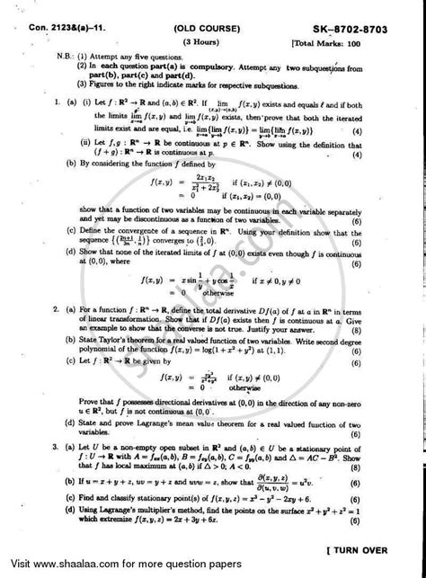 Multivariable calculus mrrobins/324winter18/notes.pdf · math 324: Real Analysis and Multivariable Calculus 2010-2011 B.Sc ...