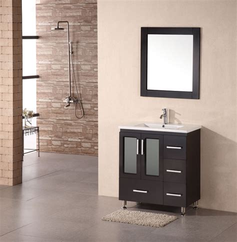 Providing adequate counter top space, this particular dimension offers flexibility and can be implemented in small bathroom layouts. 32 Inch Modern Single Sink Bathroom Vanity in Espresso ...