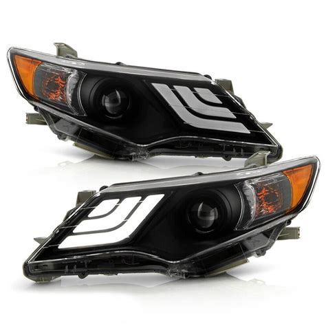 2012 2014 Toyota Camry New Gen Drl Style Projector Headlights Black