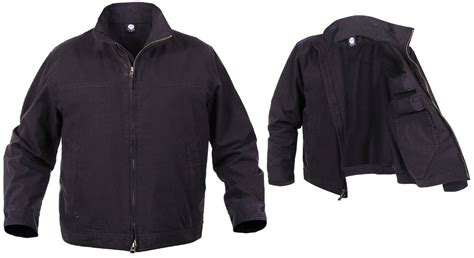 Mens Lightweight Concealed Carry Jacket Black Tactical Coat By Roth