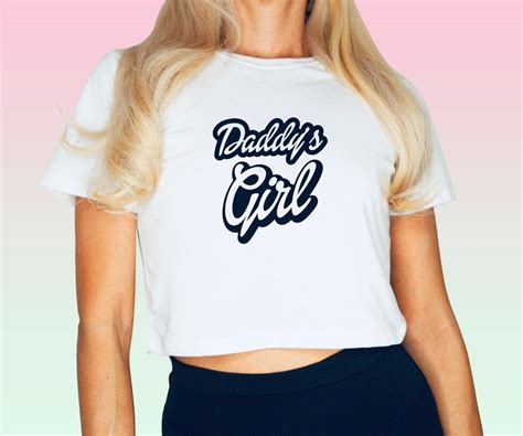 daddy s girl logo crop top sexy fetish ddlg clothing bdsm bimbo girl bimbo doll kawaii princess