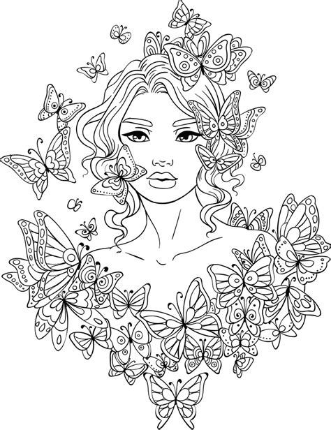 Line Artsy Free Adult Coloring Page Butterflies Around Uncolored