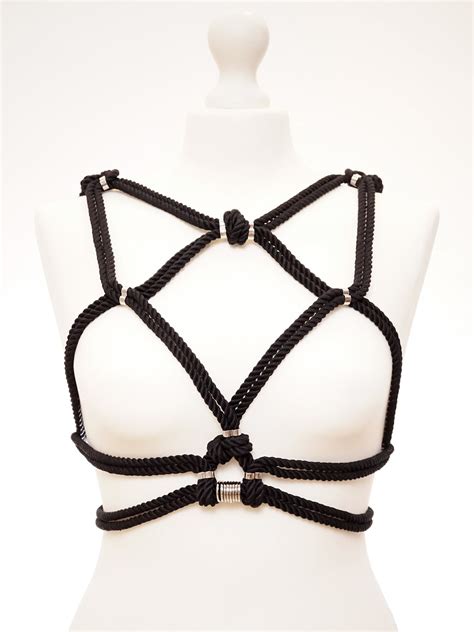 Hoshi Harness In Black Rope Bondage Shibari For Women Etsy