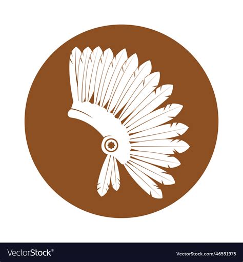 American Native Chief Head Indian Logo Royalty Free Vector