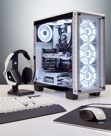 Corsair Crystal 460x Rgb Pc Case White Gaming Room Setup Computer