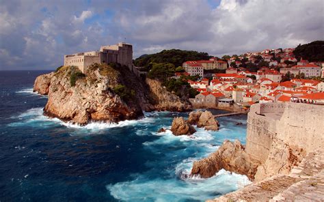 Dubrovnik A Medieval Fortress Croatia Desktop Wallpaper Hd