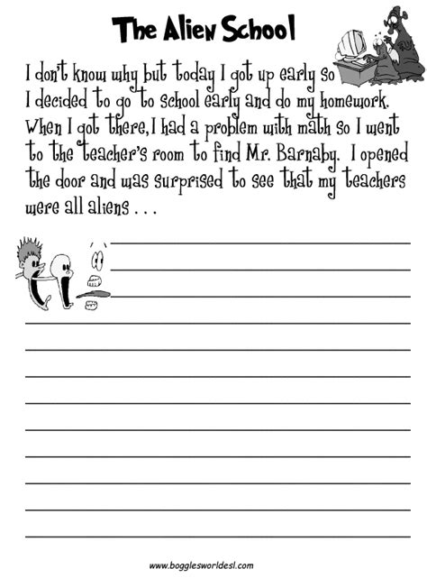 Creative Writing Worksheets For Grade 7 Writing Worksheets Free