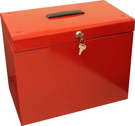 Metal File Storage Box A4 Lockable 5 Free Files Or Optional Suspension