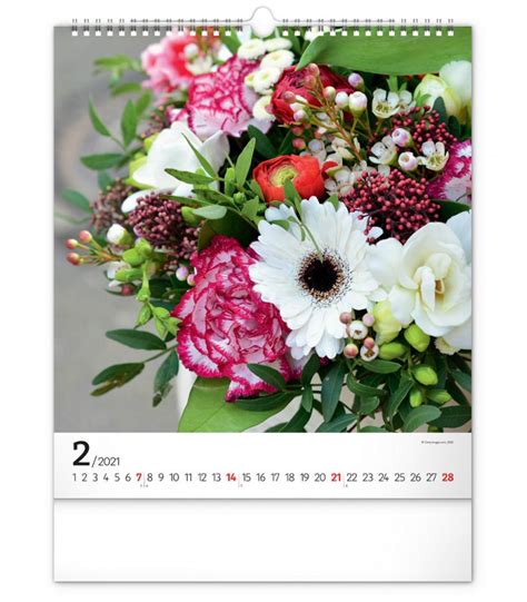 Wall Calendar Flowers 2021