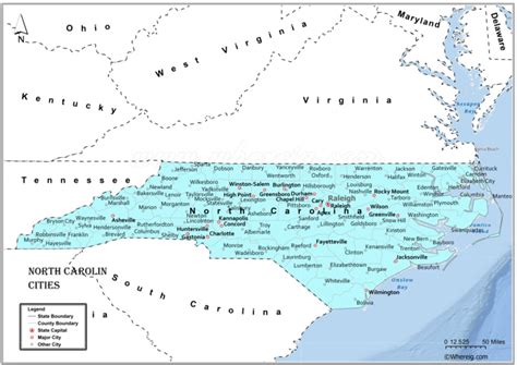 Map Of Cities In North Carolina List Of North Carolina Cities By