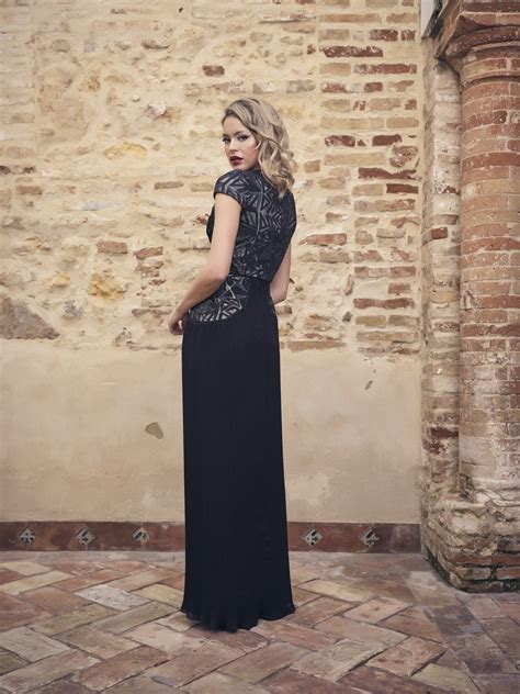 Nuribel Vestido Largo Negro De Fiesta Elegante