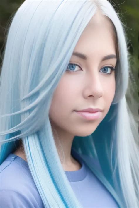 Dopamine Girl A Head Shot Of A Girl With Long Blonde Hair And Light Blue Hair Jgbmx3y8nzw
