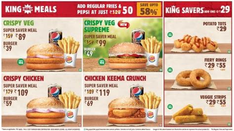 Burger King Menu Menu For Burger King Sector 38 Noida Delhi Ncr