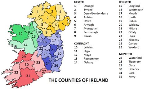 Ireland Political Regional Map Ireland Map Geography Political City