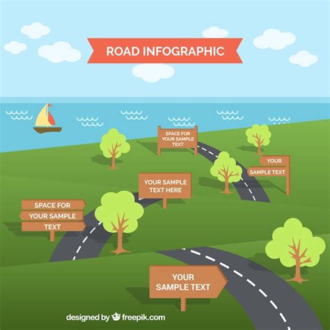 Free Vector Road Infographic Template