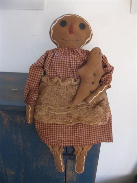 Primitive Gingerbread Doll Etsy Primitive Dolls Dolls Gingerbread