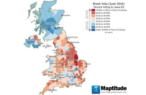 Maptitude Results Of “brexit” Vote By Uk Maps On The Web