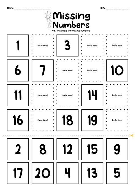 Numbers 1-15 Worksheet Free Cut And Glue Worksheets