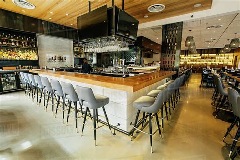 Tables And Chairs In Modern Bar And Restaurant Stock Photo Dissolve