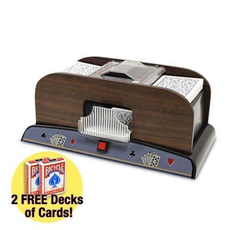 1 2 Deck Deluxe Wooden Card Shuffler W Two Free Decks Bicycle Playing