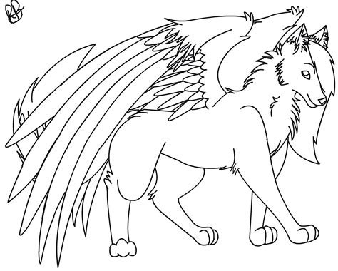 How To Draw A Anime Wolf With Wings