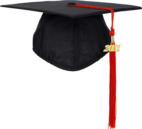 Ftyfty Unisex Adult Matte Graduation Cap With Tassel Year Charm Black