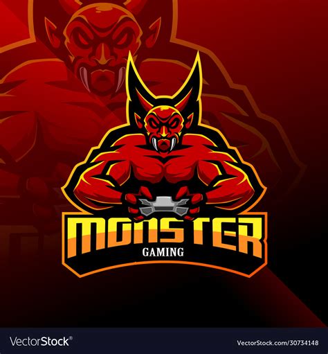 Monster Gaming Esport Mascot Logo Royalty Free Vector Image