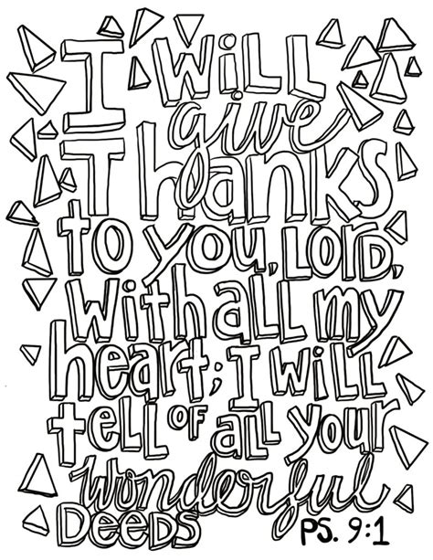 Psalm 91 coloring page these days, coloring isn't just for kids. Free Coloring Page Psalm 9:1 - From Victory Road