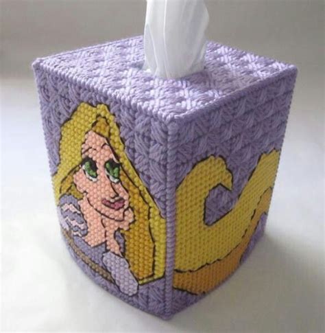 Disneys Tangled Plastic Canvas Tissue Box Patrones De Lona De